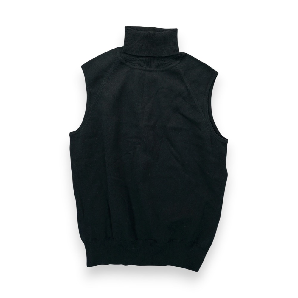 NWT GAP Chunky Knit Sleeveless Turtleneck Sweater Vest Black Medium